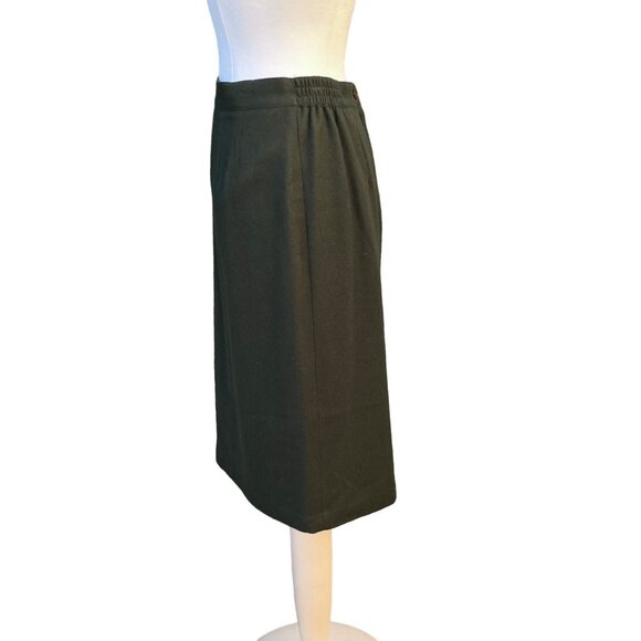 Sag Harbor Olive Green Wool LIned Mid-Length Basic Classic Pencil Skirt‎ Size 12 - Picture 2 of 5